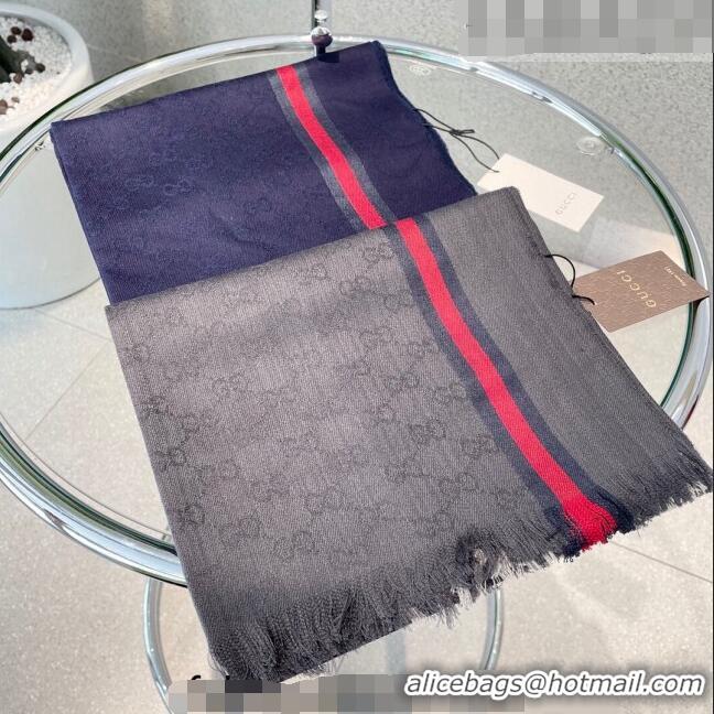 Low Cost Gucci GG Cashmere Long Scarf 70x200cm 1108 Blue 2022