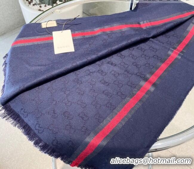 Low Cost Gucci GG Cashmere Long Scarf 70x200cm 1108 Blue 2022