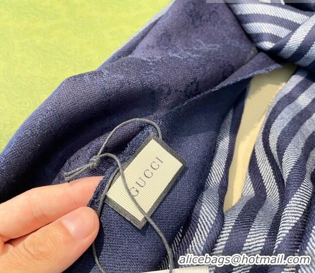 Low Cost Gucci GG Cashmere Long Scarf 70x200cm 1108 Blue 2022