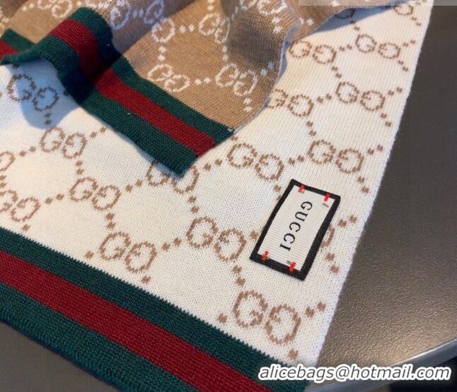 Well Crafted Gucci GG Knit Cashmere Long Scarf 32x180cm G2324 Brown 2022