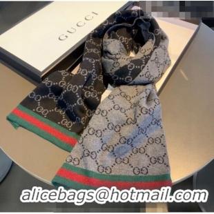 Well Crafted Gucci GG Knit Cashmere Long Scarf 32x180cm G2324 Black 2022