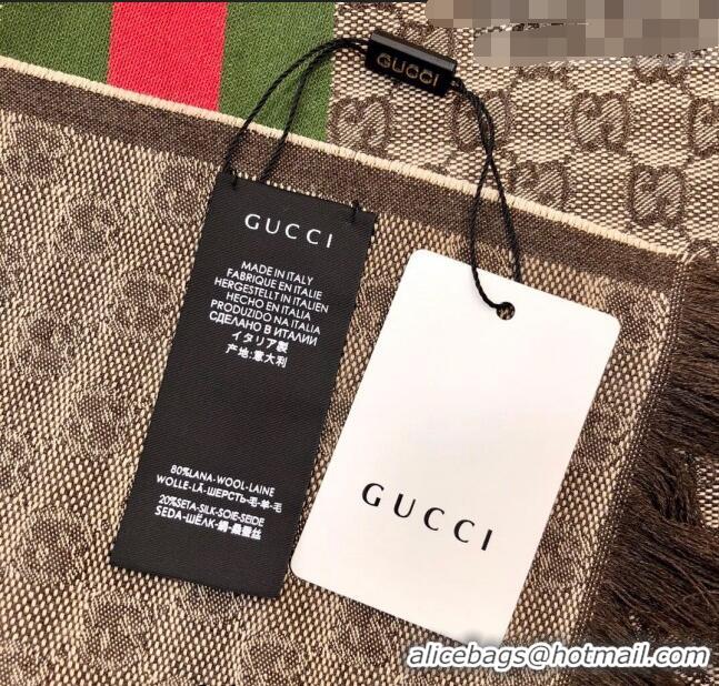 Super Quality Gucci Men's GG Wool Long Scarf with Web 36x180cm G2324 Brown 2023