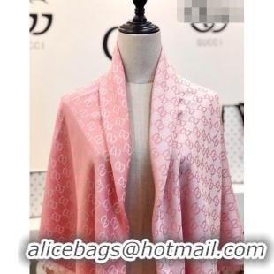 Shop Inexpensive Gucci GG Wool Silk Square Scarf 140cm 0309 Pink 2023