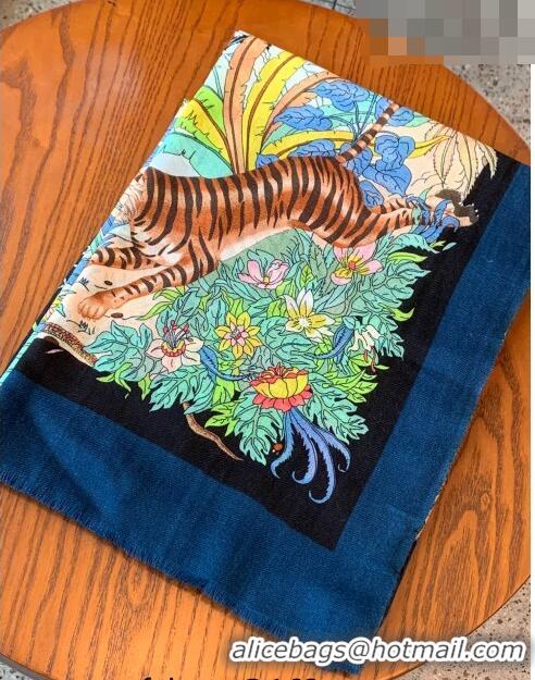 Good Product Gucci Tiger Cashmere Long Scarf 100x200cm 8032 Navy Blue 2023