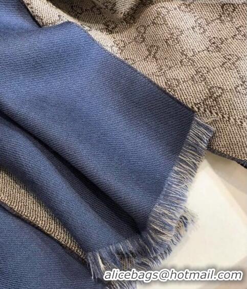 Top Grade Gucci GG Wool Long Scarf 25x180cm 0628 Navy Blue 2023