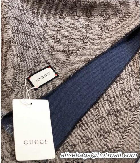 Top Grade Gucci GG Wool Long Scarf 25x180cm 0628 Navy Blue 2023