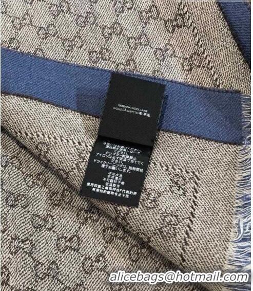 Top Grade Gucci GG Wool Long Scarf 25x180cm 0628 Navy Blue 2023