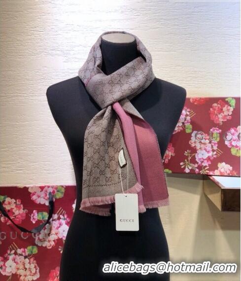 Good Looking Gucci GG Wool Long Scarf 25x180cm 0628 Light Pink 2023