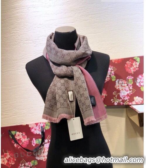 Good Looking Gucci GG Wool Long Scarf 25x180cm 0628 Light Pink 2023