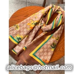 Good Product Gucci Cashmere Long Scarf 110x200cm G71401 Brown 2023