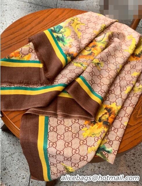 Good Product Gucci Cashmere Long Scarf 110x200cm G71401 Brown 2023