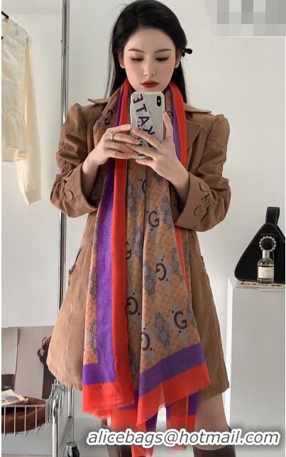 Good Looking Gucci Cashmere Long Scarf 110x200cm G71819 Red/Orange 2023