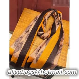 Good Taste Gucci Cashmere Long Scarf 110x200cm G71820 Black/Orange 2023