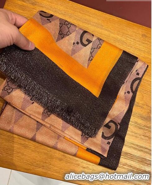 Good Taste Gucci Cashmere Long Scarf 110x200cm G71820 Black/Orange 2023