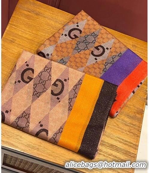 Good Taste Gucci Cashmere Long Scarf 110x200cm G71820 Black/Orange 2023