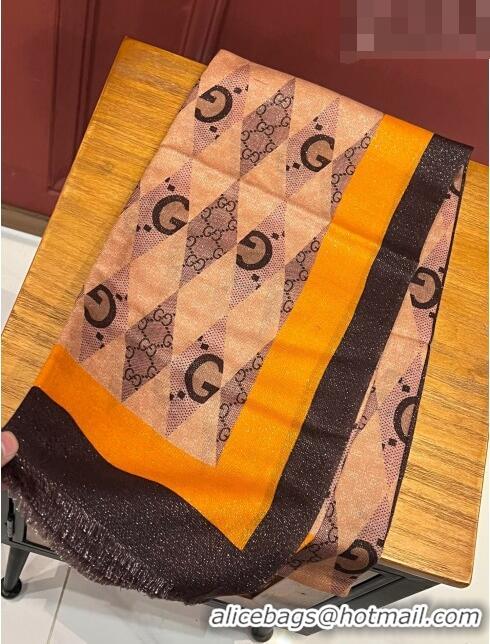 Good Taste Gucci Cashmere Long Scarf 110x200cm G71820 Black/Orange 2023