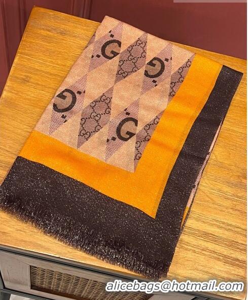 Good Taste Gucci Cashmere Long Scarf 110x200cm G71820 Black/Orange 2023