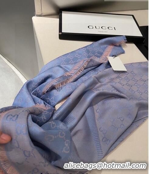 New Style Gucci Silk Square Shawl Scarf 140x140cm 0721 Light Purple 2023