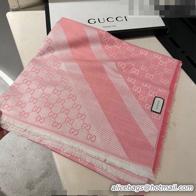 Inexpensive Gucci Silk Square Shawl Scarf 140x140cm 0721 Light Pink 2023