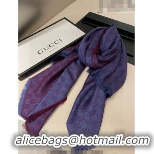 Luxurious Gucci Silk Square Shawl Scarf 140x140cm 0721 Dark Purple 2023