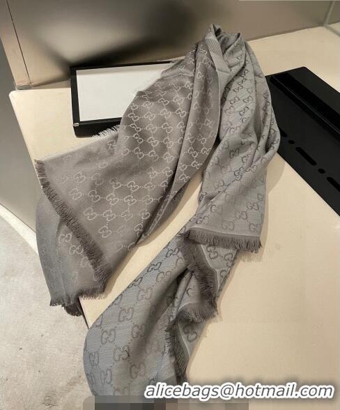 Pretty Style Gucci Silk Square Shawl Scarf 140x140cm 0721 Grey 2023