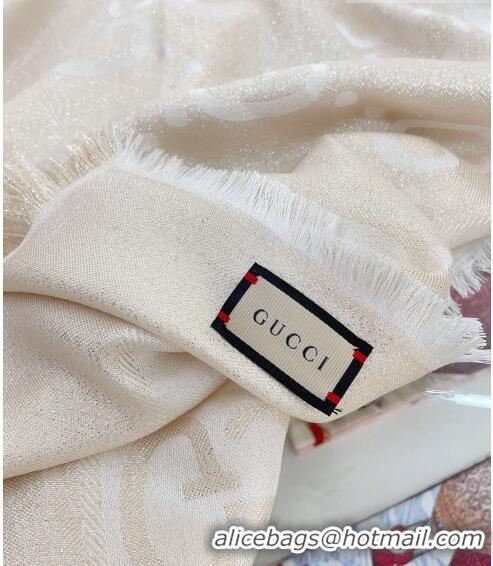 Famous Brand Gucci Jumbo GG Square Shawl Scarf 140x140cm 0726 White/Silver 2023