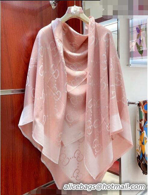 Shop Best Gucci Jumbo GG Square Shawl Scarf 140x140cm 0726 Pink/Silver 2023