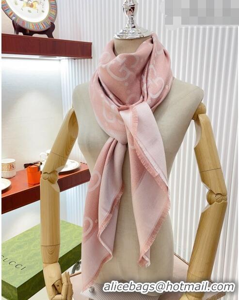 Shop Best Gucci Jumbo GG Square Shawl Scarf 140x140cm 0726 Pink/Silver 2023