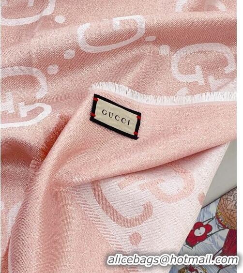 Shop Best Gucci Jumbo GG Square Shawl Scarf 140x140cm 0726 Pink/Silver 2023