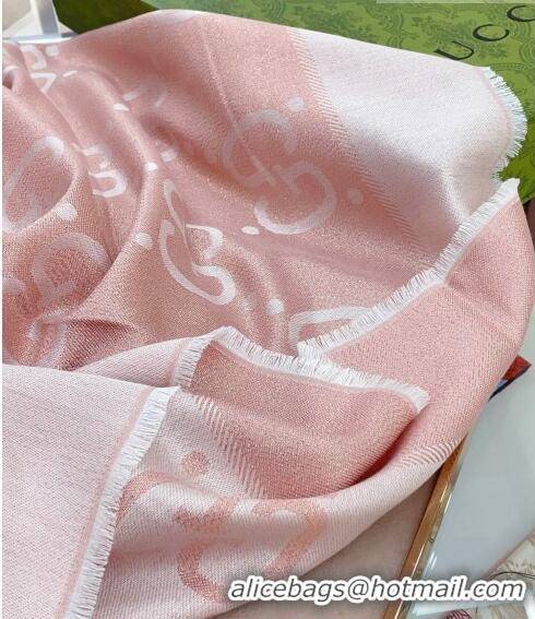 Shop Best Gucci Jumbo GG Square Shawl Scarf 140x140cm 0726 Pink/Silver 2023