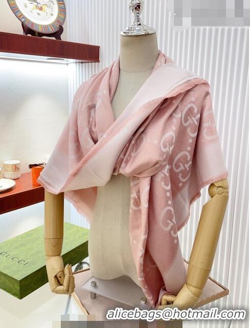 Shop Best Gucci Jumbo GG Square Shawl Scarf 140x140cm 0726 Pink/Silver 2023