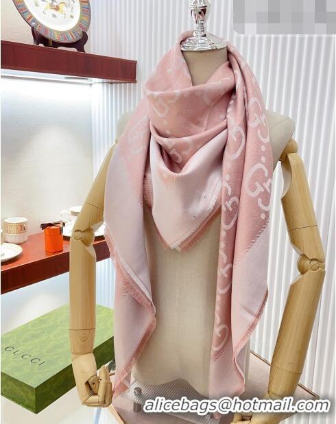 Shop Best Gucci Jumbo GG Square Shawl Scarf 140x140cm 0726 Pink/Silver 2023