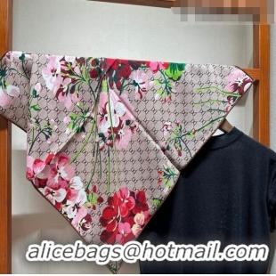 Modern Discount Gucci Flora GG Square Scarf 70x70cm 0726 Pink 2023