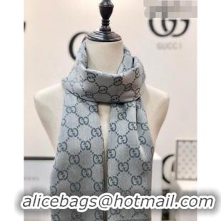 Buy Fashionable Gucci GG Wool Long Scarf 48x180cm 0803 Grey 2023