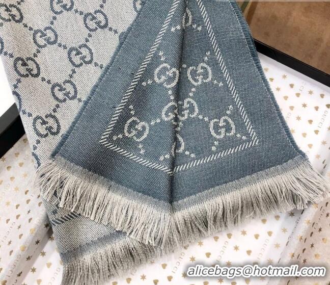 Buy Fashionable Gucci GG Wool Long Scarf 48x180cm 0803 Grey 2023