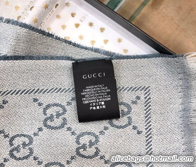 Buy Fashionable Gucci GG Wool Long Scarf 48x180cm 0803 Grey 2023