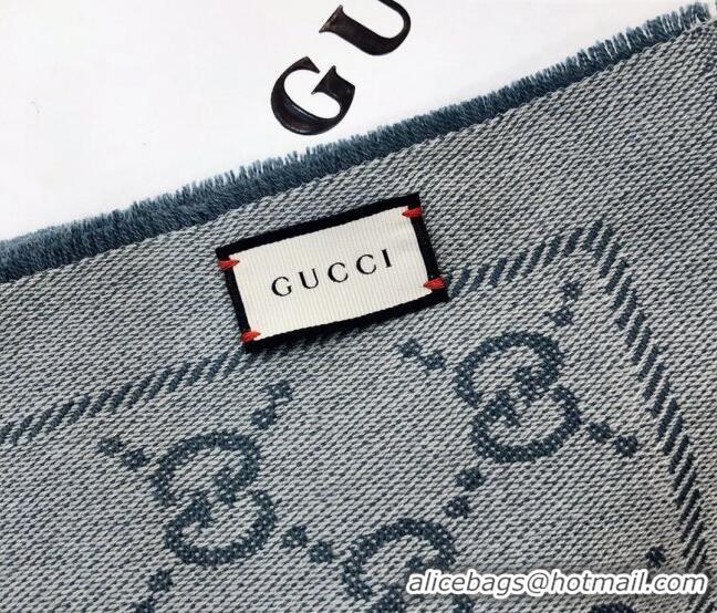 Buy Fashionable Gucci GG Wool Long Scarf 48x180cm 0803 Grey 2023