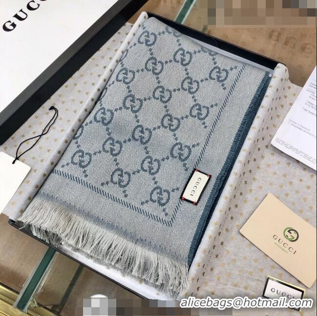 Buy Fashionable Gucci GG Wool Long Scarf 48x180cm 0803 Grey 2023