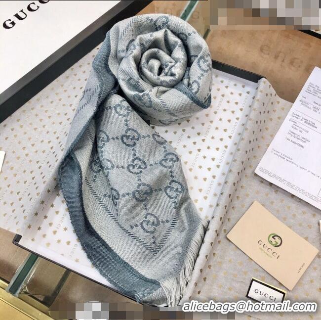 Buy Fashionable Gucci GG Wool Long Scarf 48x180cm 0803 Grey 2023