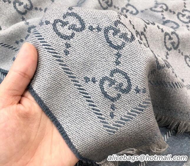 Buy Fashionable Gucci GG Wool Long Scarf 48x180cm 0803 Grey 2023