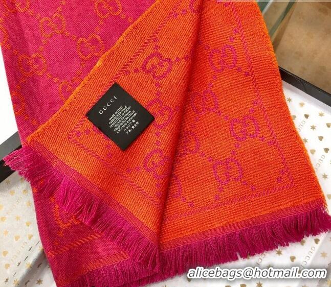 Trendy Design Gucci GG Wool Long Scarf 48x180cm 0803 Pink/Orange 2023