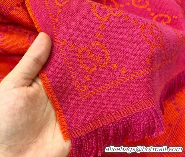 Trendy Design Gucci GG Wool Long Scarf 48x180cm 0803 Pink/Orange 2023