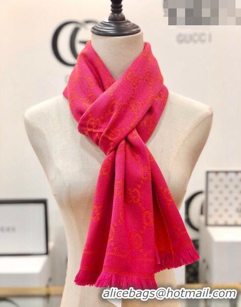 Trendy Design Gucci GG Wool Long Scarf 48x180cm 0803 Pink/Orange 2023