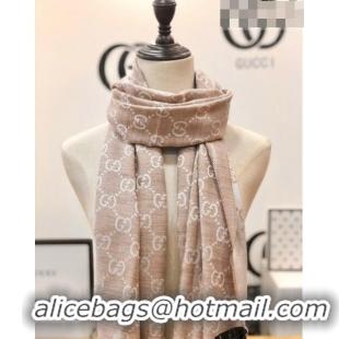 Affordable Price Gucci GG Wool Long Scarf 48x180cm 0803 Beige 2023