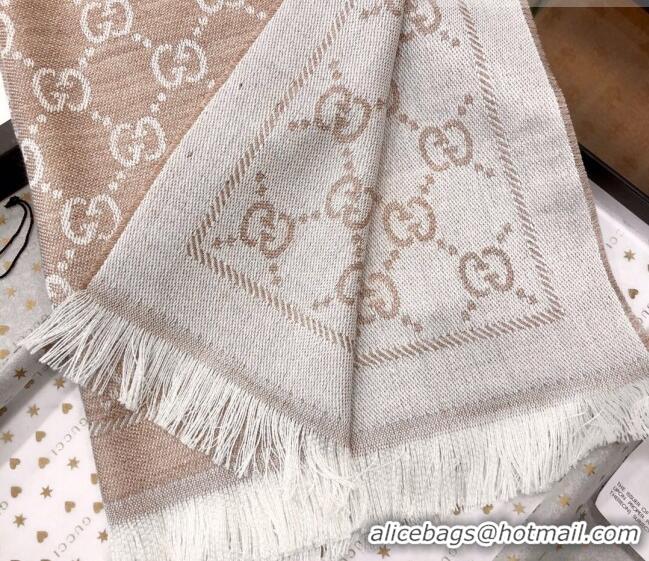 Affordable Price Gucci GG Wool Long Scarf 48x180cm 0803 Beige 2023