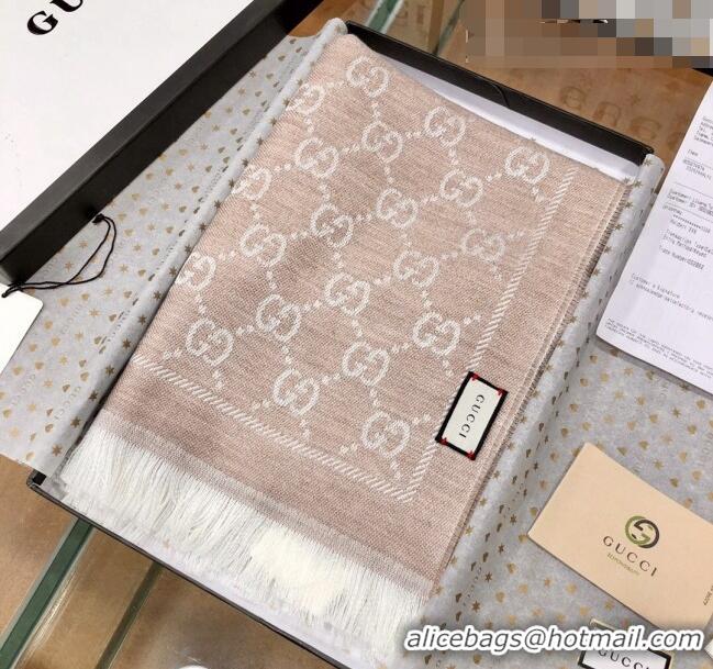 Affordable Price Gucci GG Wool Long Scarf 48x180cm 0803 Beige 2023