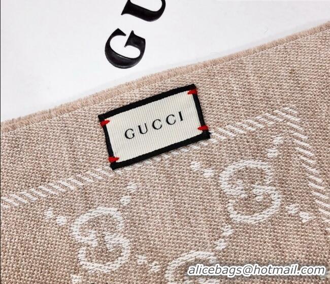 Affordable Price Gucci GG Wool Long Scarf 48x180cm 0803 Beige 2023