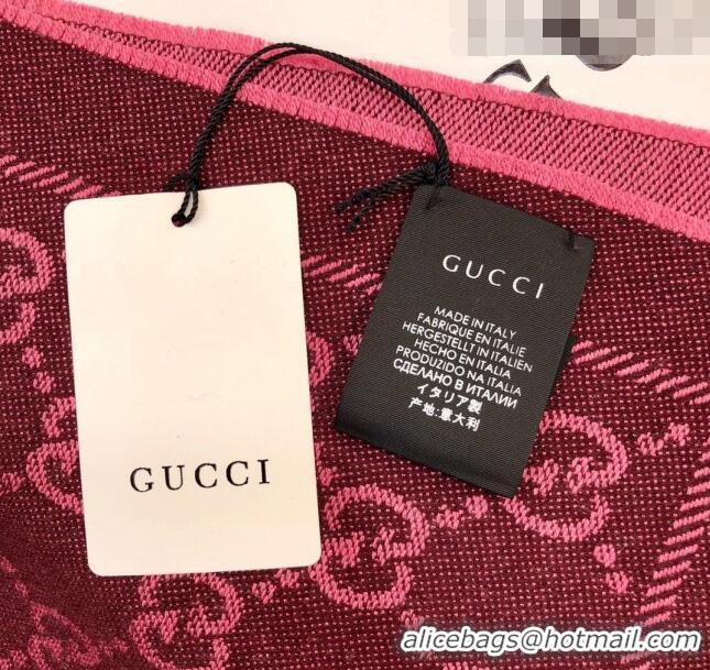 Low Cost Gucci GG Wool Long Scarf 48x180cm 0803 Burgundy 2023