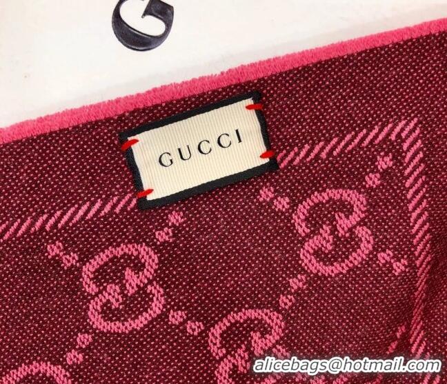 Low Cost Gucci GG Wool Long Scarf 48x180cm 0803 Burgundy 2023