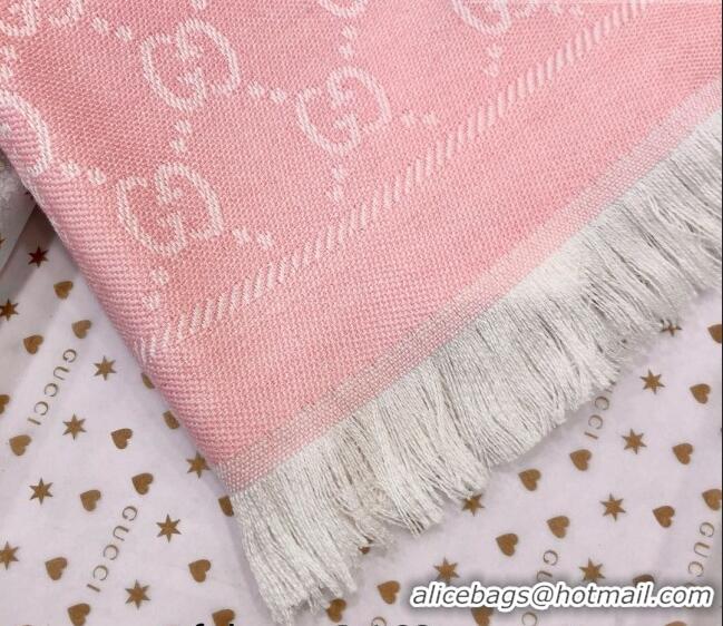 Buy Luxury Gucci GG Wool Long Scarf 48x180cm 0803 Light Pink 2023